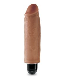 King Cock 6 Inch Vibrating Stiffy - Tan