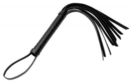 Cat Tails Vegan Faux Leather Hand Flogger Black