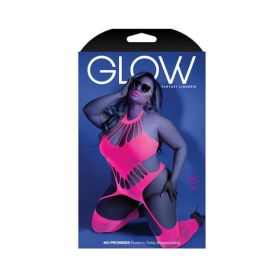 Glow No Promises Footless Teddy Bodystocking Neon Pink Qs