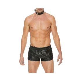 Premium Leather Bondage Collar - Black