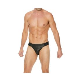 Premium Leather Plain Front With Zip Jock S/m Black