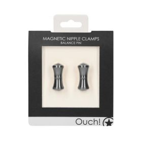 Ouch Magnetic Nipple Clamps - Balance Pin - Grey