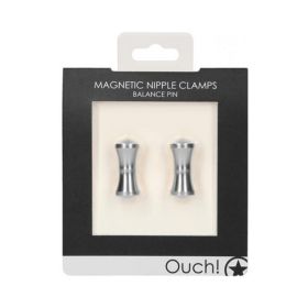 Ouch Magnetic Nipple Clamps - Balance Pin - Silver