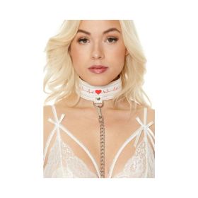 Ouch Collar With Leash Nurse Theme White