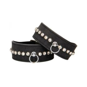 Ouch Diamond Studded Wrist Cuffs - Black