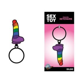 Sex Toy Keychain Rainbow Dildo