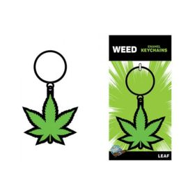 Weed Keychain Green Marijuana Leaf