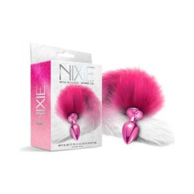 Nixie Metal Butt Plug With Ombre Tail Pink Metallic