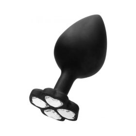 Ouch! Large Lucky Diamond Butt Plug - Black