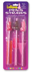 Lollipop Candy Penis Straws 3 Package