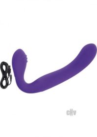 Rechargeable Silicone Love Rider Strapless Strap-on - Purple