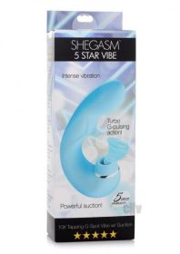 Shegasm 5 Star 10x Tapping G-spot Silicone Vibrator With Suction - Teal