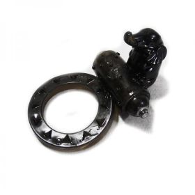 Elephant Vibrating Silicone Cock Ring Black