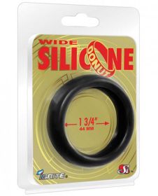 Wide Silicone Donut Black 1.75" Ring