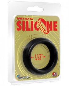 Wide Silicone Donut Black 1.5"