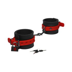 Kink By Doc Johnson Silicone Ankle Cuffs Black&red