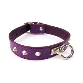 O-Ring Studded Thin Collar - PURPLE