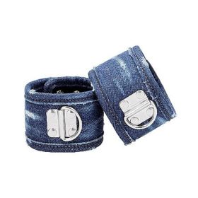 Ouch! Denim Ankle Cuffs - Roughened Denim Style - Blue