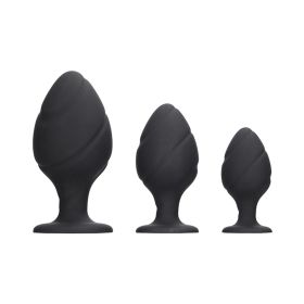 Ouch Swirled Butt Plug Set Black