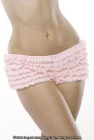 Ruffle Shorts Back Bow Detail Pink O/S