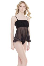 Ruffle Babydoll Black O/S