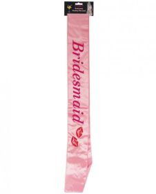 Bridesmaid Flashing Sash Kisses Pink