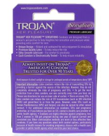 Trojan Her Pleasure Sensations Lubricated  Condoms - 3 Pack