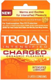 Trojan Intensified Charged Orgasmic Pleasure Condoms - 3 Pack