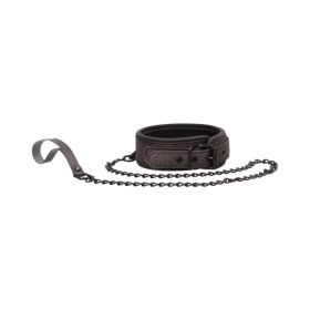 Ouch! Ouch - Elegant Collar With Leash - Titanium Grey