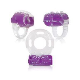 Ring True Unique Pleasure Rings Kit Clear Purple 3 Pack