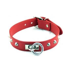 Rouge O Ring Studded Collar Red